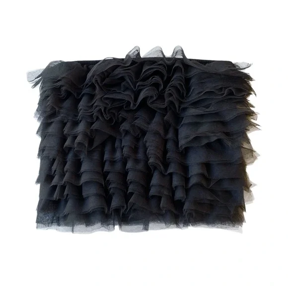2/$10 NEW | Ruffle Mesh Tube Top – Black, Size Small (NWT) Forever 21 Crop Top - Picture 10 of 15